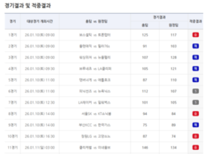 스포츠토토 농구토토 승5패 4회차 출시