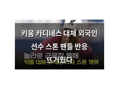 키움 카디네스 대체 외국인 선수 스톤 팬들 반응 뜨거웠다