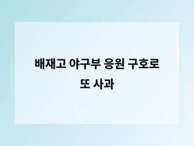 배재고 야구부 응원 구호로 또 사과