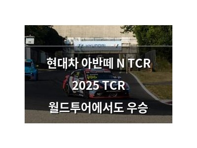 현대차 아반떼 N TCR 2025 TCR 월드투어에서도 우승