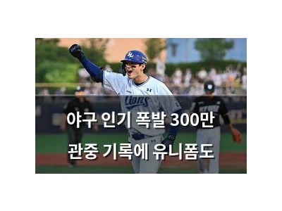 야구 인기 폭발 300만 관중 기록에 유니폼도