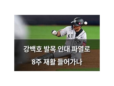 강백호 발목 인대 파열로 8주 재활 들어가나