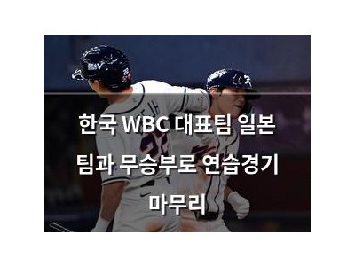 한국 WBC 대표팀 일본 팀과 무승부로 연습경기 마무리
