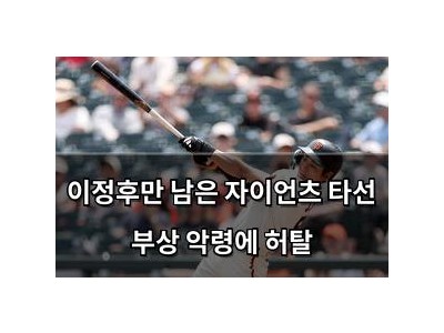 이정후만 남은 자이언츠 타선 부상 악령에 허탈