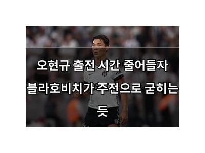오현규 출전 시간 줄어들자 블라호비치가 주전으로 굳히는 듯